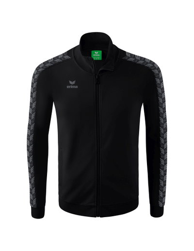 Erima Sportjacke Essential Team Tracktop - bequem, Rippbündchen, Seitentaschen - schwarz/grau Herren